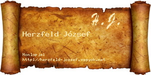 Herzfeld József névjegykártya